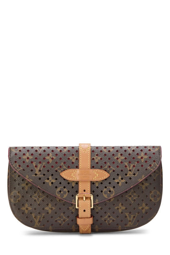 Pink Perforated Monogram Canvas Saumur Clutch, , large image number 0