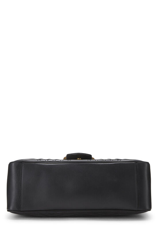 Black Leather GG Marmont Top Handle Bag Medium, , large image number 4