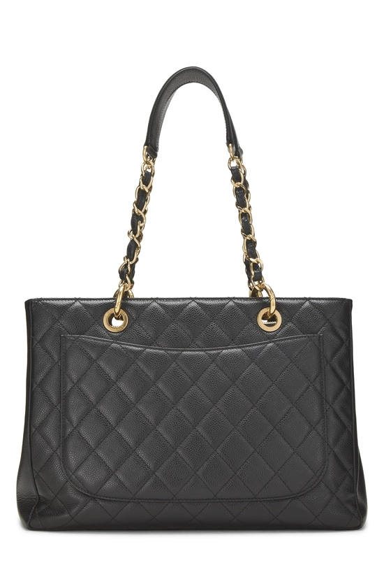 Black Quilted Caviar Grand Shopping Tote (GST), , large image number 3