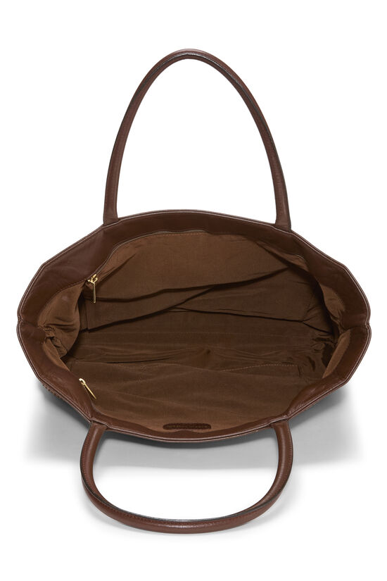 Brown Raffia 'CC' Tote, , large image number 5