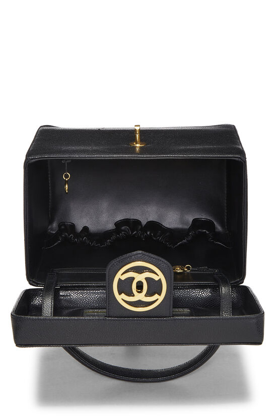 Chanel Black Caviar Circle 'CC' Vanity Large Q6A1UY0FK5004