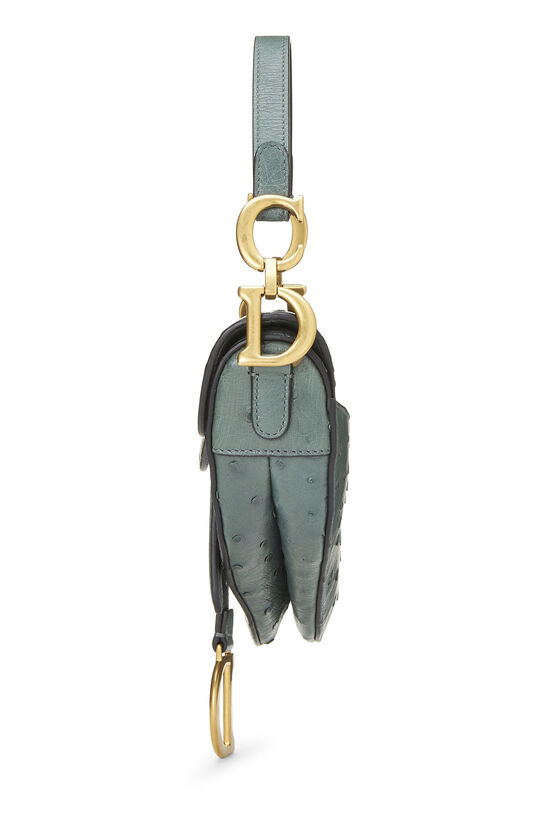 Green Ostrich Saddle Bag Mini, , large image number 2