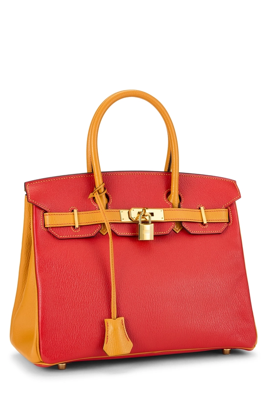 Rouge Tomate & Jaune d'Or Chevre Horseshoe Birkin 30, , large image number 1