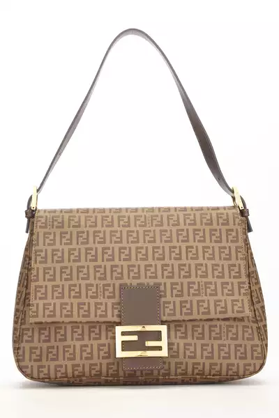 Fendi Brown Zucchino Coated Canvas Mama