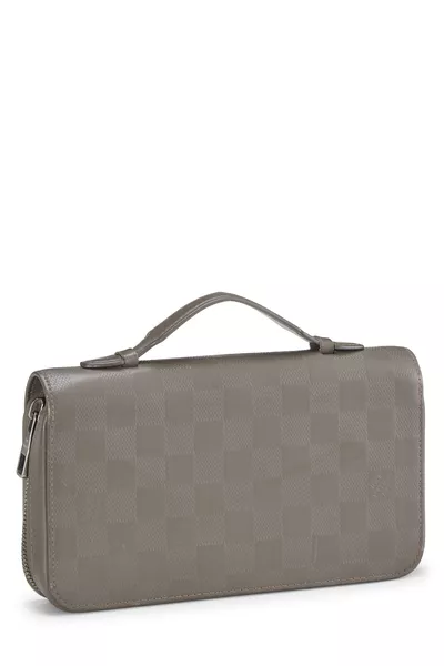 Grey Damier Infini Zippy XL, , large