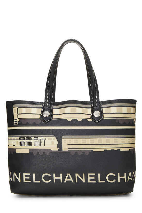 Black & Multicolored Coated Canvas Le Train Tote, , large image number 0