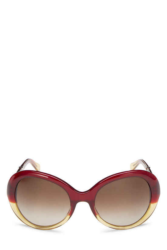 Red Ombré Acetate Sunglasses, , large image number 1