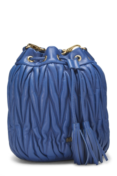 Blue Nappa Convertible Bucket Bag, , large