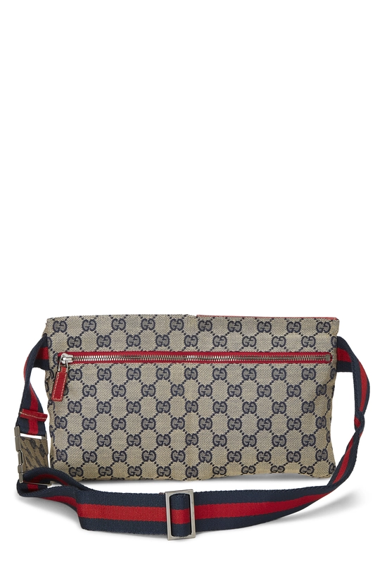 Red Original GG Canvas Web Double Pocket Waist Pouch, , large image number 3