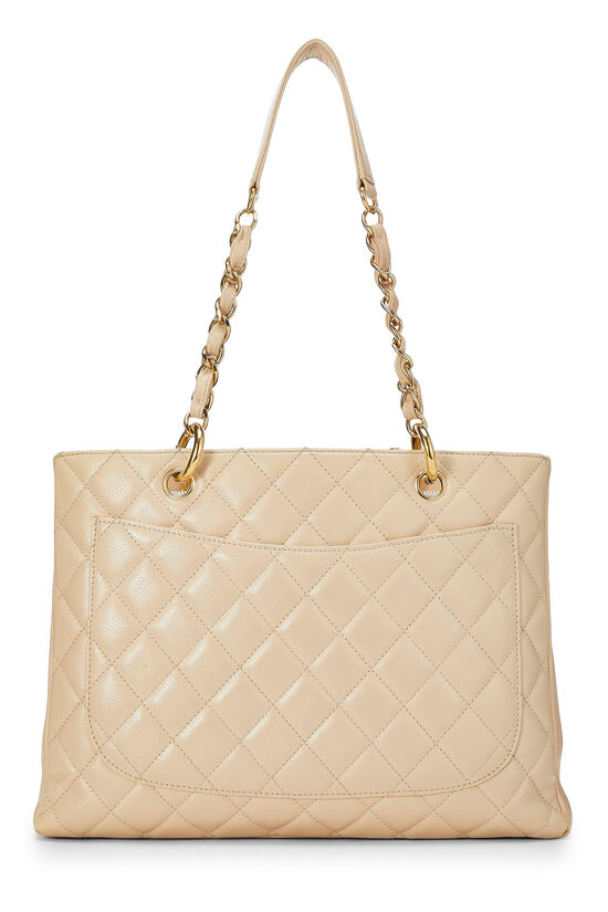 Beige Quilted Caviar Grand Shopping Tote (GST), , large image number 3