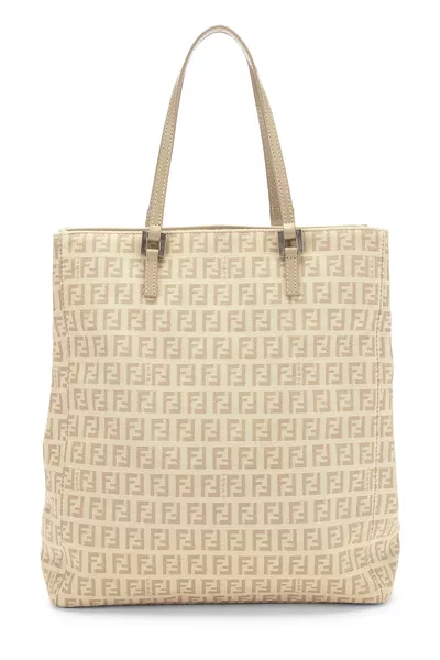 Beige Zucchino Canvas Vertical Tote Small