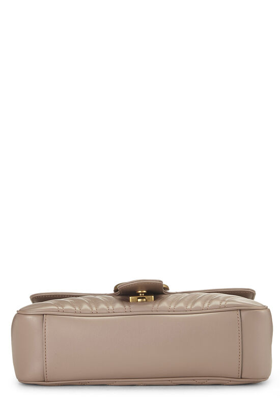 Beige Leather GG Marmont Shoulder Bag Small, , large image number 4
