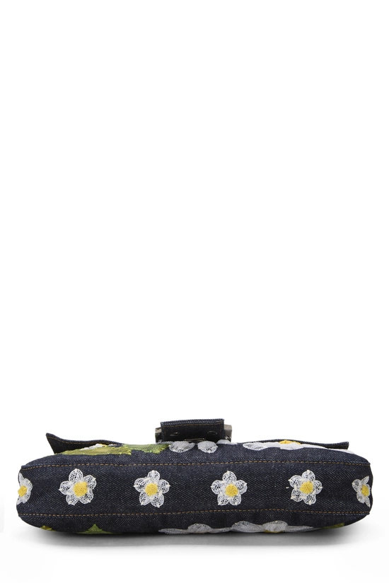 Navy Denim Embellished Baguette, , large image number 4