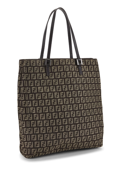 Fendi Brown Zucchino Canvas Vertical Tote Small — photo 2