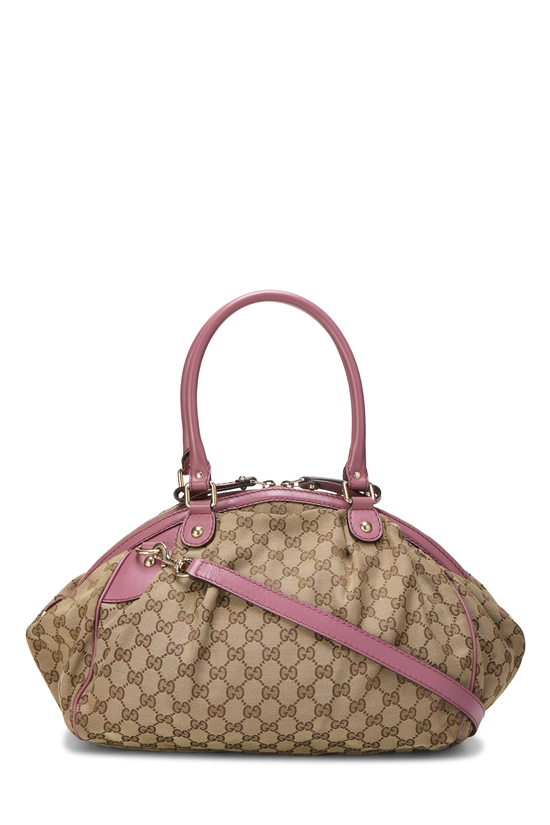 Pink Original GG Canvas Sukey Boston Handbag, , large image number 3