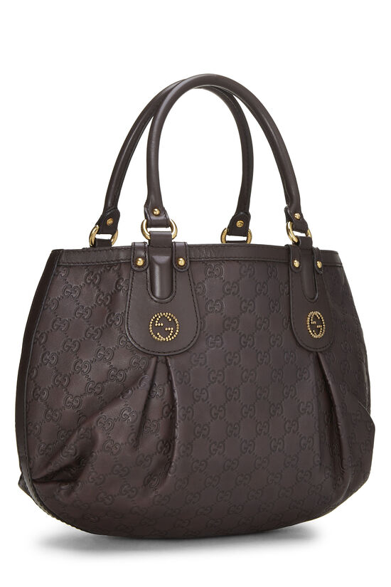 Brown Guccissima Beaded Studded Handbag, , large image number 1