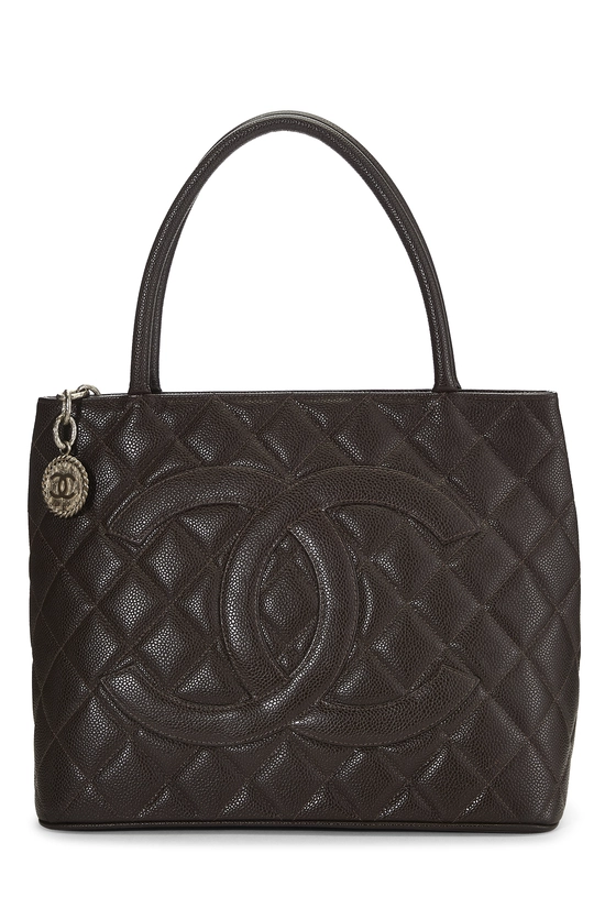 Brown Quilted Caviar Medallion Tote, , large image number 0