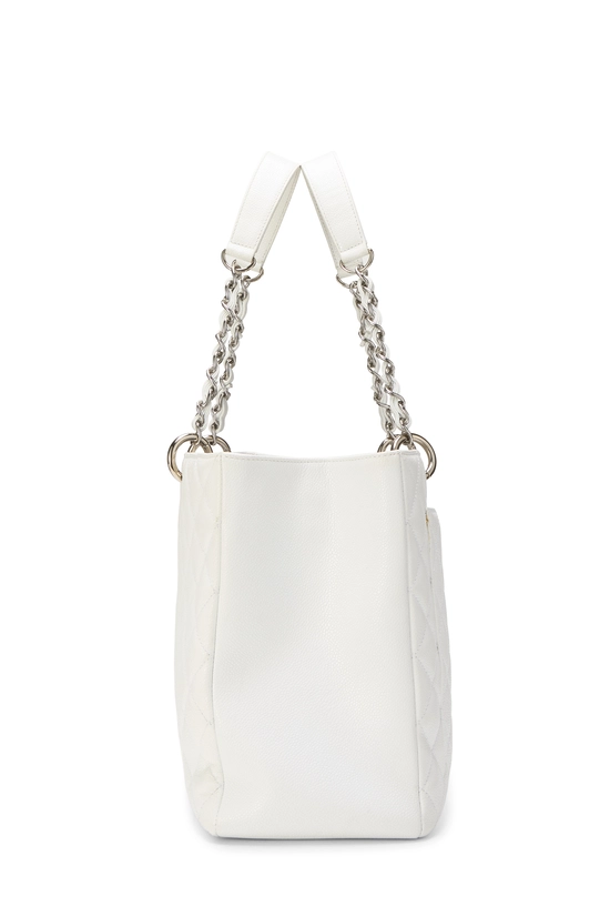 White Quilted Caviar Grand Shopping Tote (GST) XL , , large image number 2