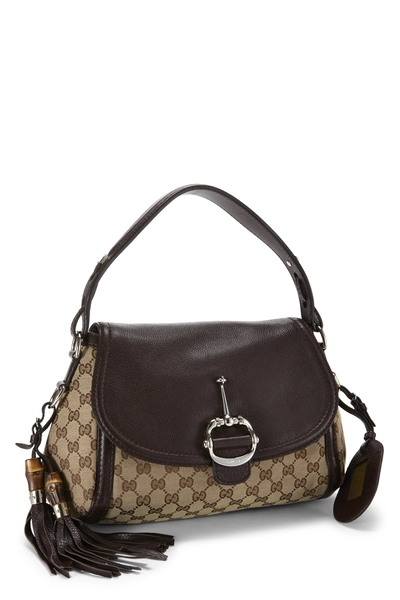 Gucci Brown Original GG Canvas Horsebit Shoulder Bag — photo 2