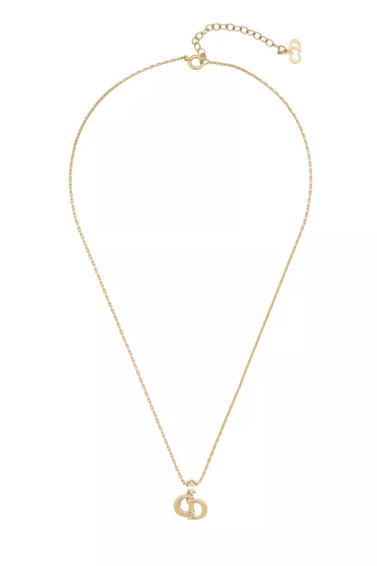 Gold Crystal 'CD' Necklace, , large image number 0