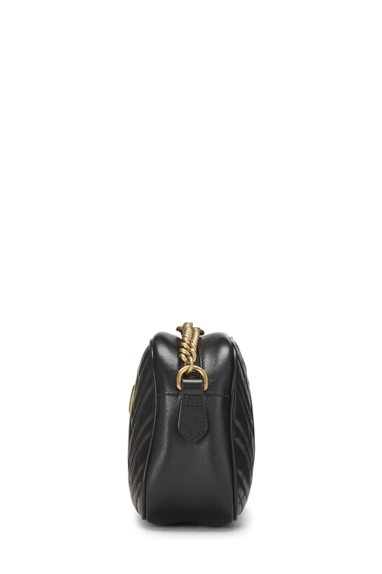 Black Leather GG Marmont Crossbody Bag Small, , large image number 2