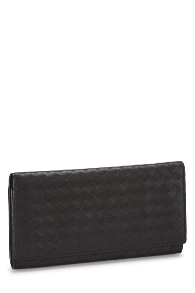 Brown Intrecciato Long Wallet, , large