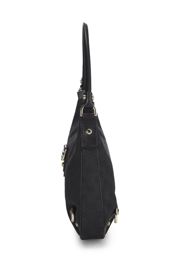Black GG Canvas D-Ring Abbey Hobo Small, , large image number 2