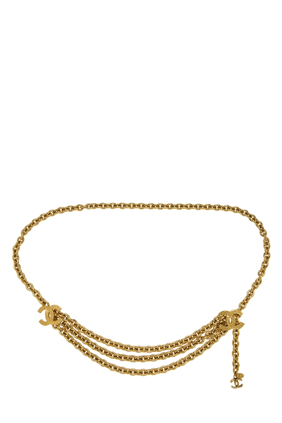 Gold 'CC' Chain Belt 3, , large image number 0