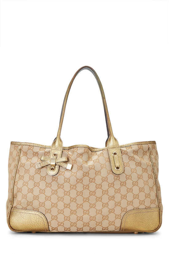 Gold GG Canvas Princy Tote, , large image number 1