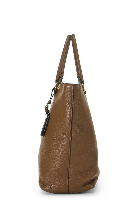 Brown Vitello Daino Convertible Shopping Tote Medium, , large image number 2