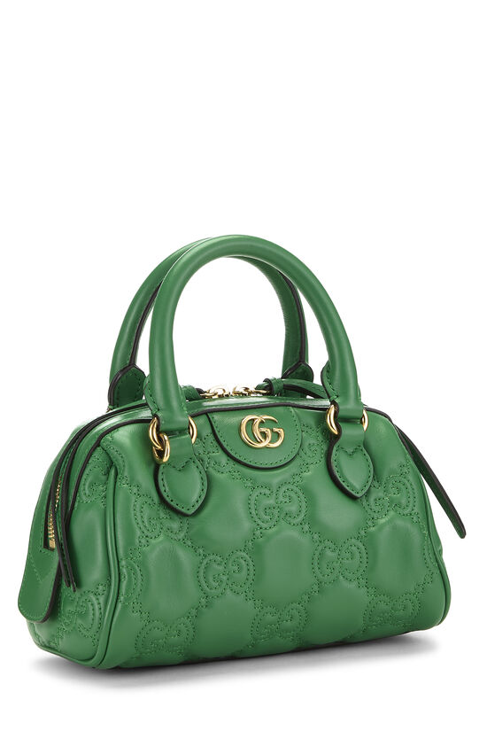 Green Leather GG Marmont Matelass&eacute; Bowler Mini, , large image number 1
