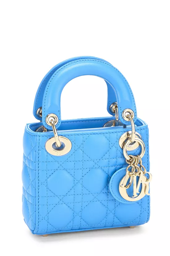 Blue Lambskin Lady Dior Micro, , large image number 1