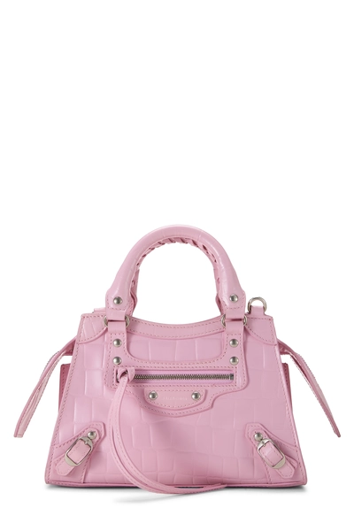 Pink Embossed Leather Neo Classic City Mini