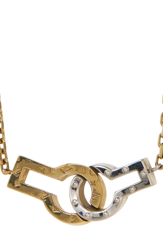 Silver & Gold Twins Rock Necklace, , large image number 1