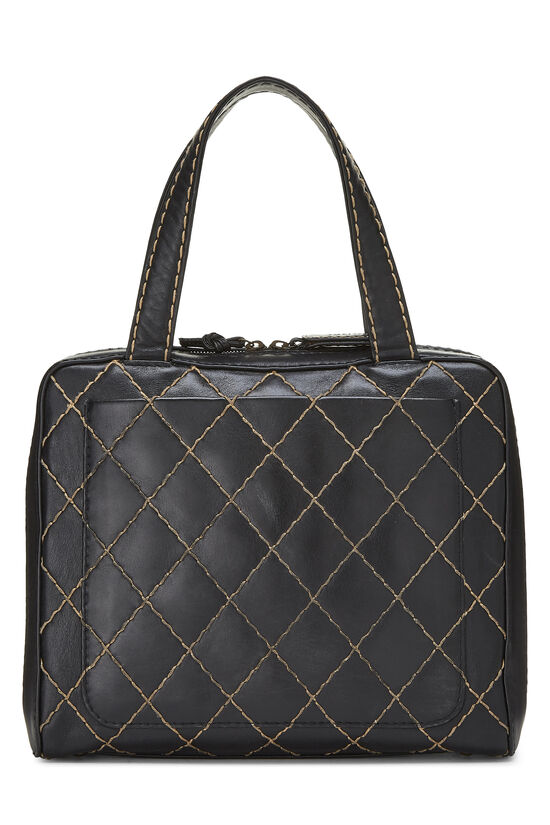 Black Leather Wild Stitch Boston Handbag, , large image number 4