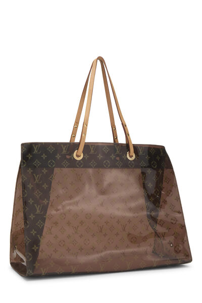 Brown Monogram Vinyl Cruise Cabas Tote GM, , large