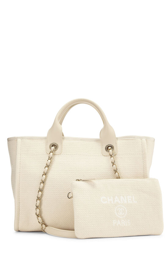 Chanel White Canvas Deauville Small Q6B06A0EWH000