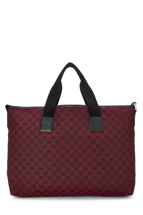 Red Canvas GG Catchall Tote, , large image number 5
