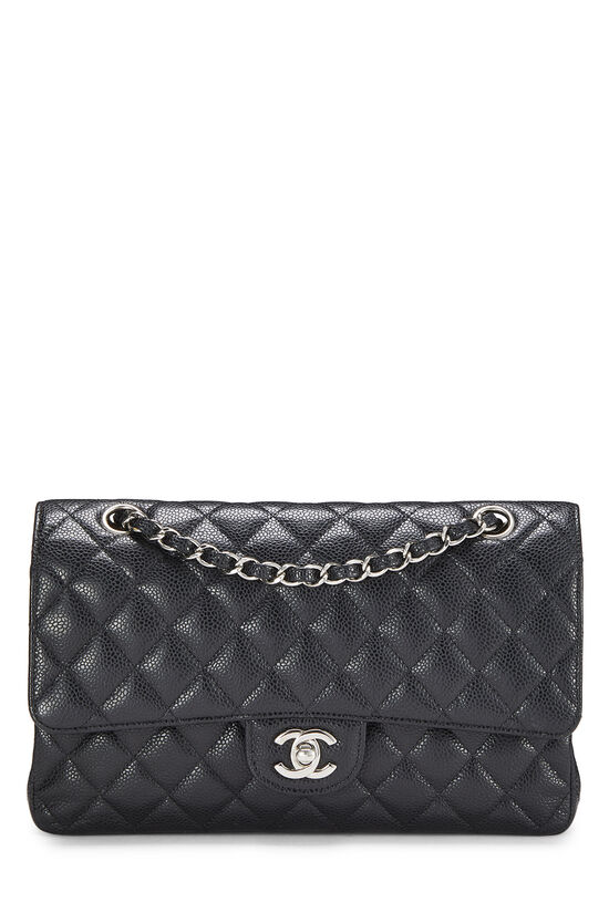 Black Quilted Caviar Classic Double Flap Medium, , large image number 1