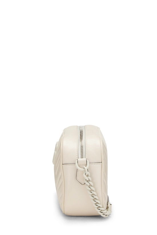 White Leather GG Marmont Crossbody Bag Small, , large image number 2