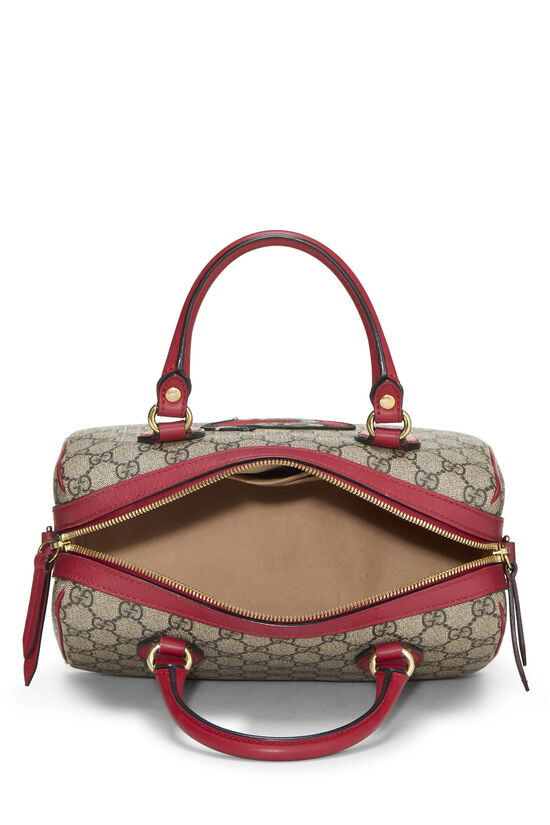 Red GG Supreme Canvas Embroidered Boston Handbag, , large image number 5