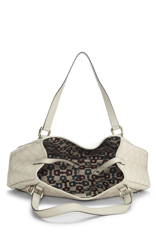 White Guccissima Leather Abbey Tote, , large image number 5