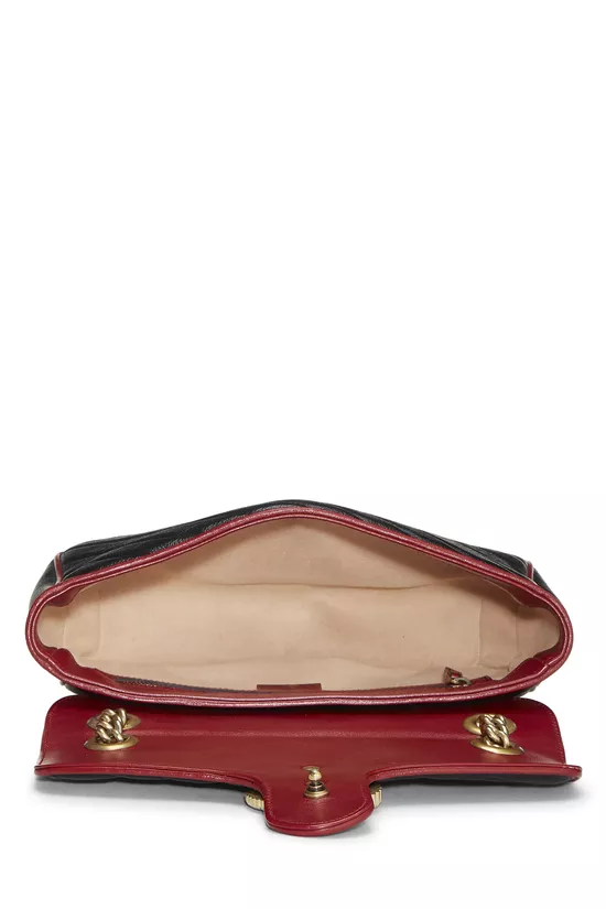 Black Leather Torchon Marmont Shoulder Bag Small, , large image number 5