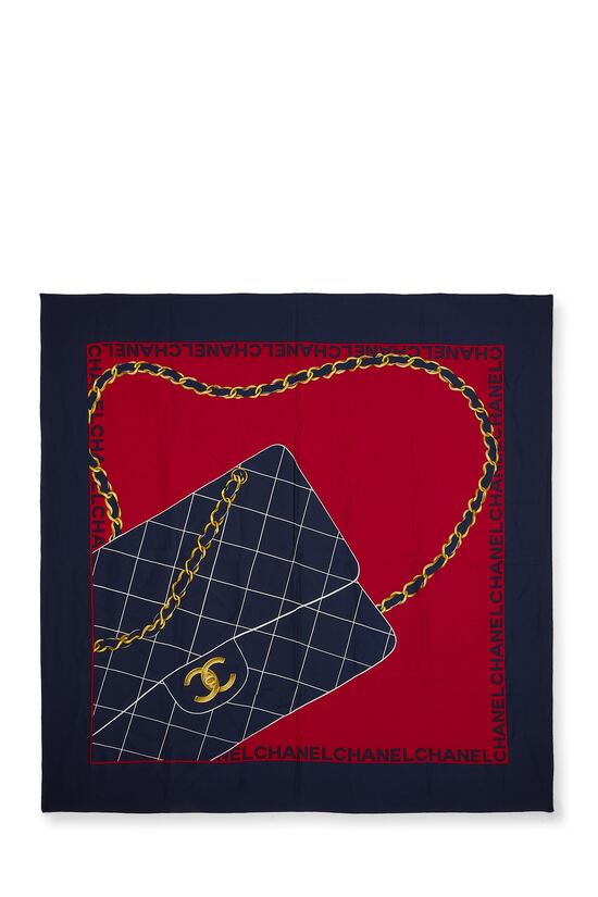 Navy Silk Scarf, , large image number 0