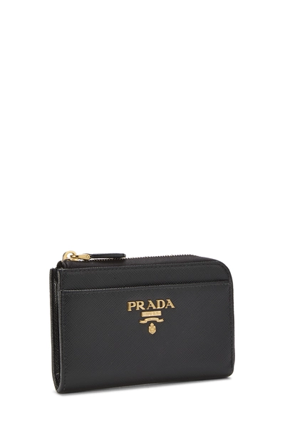 Black Saffiano Zip Around Coin Purse, , large