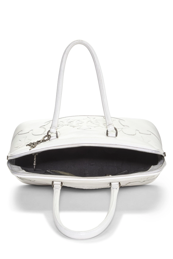 White Leather Cemetery Cross Bowling Bag, , large image number 5