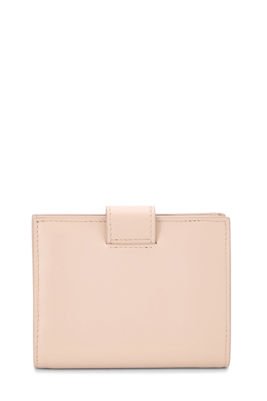 Beige Leather Compact Wallet, , large image number 2