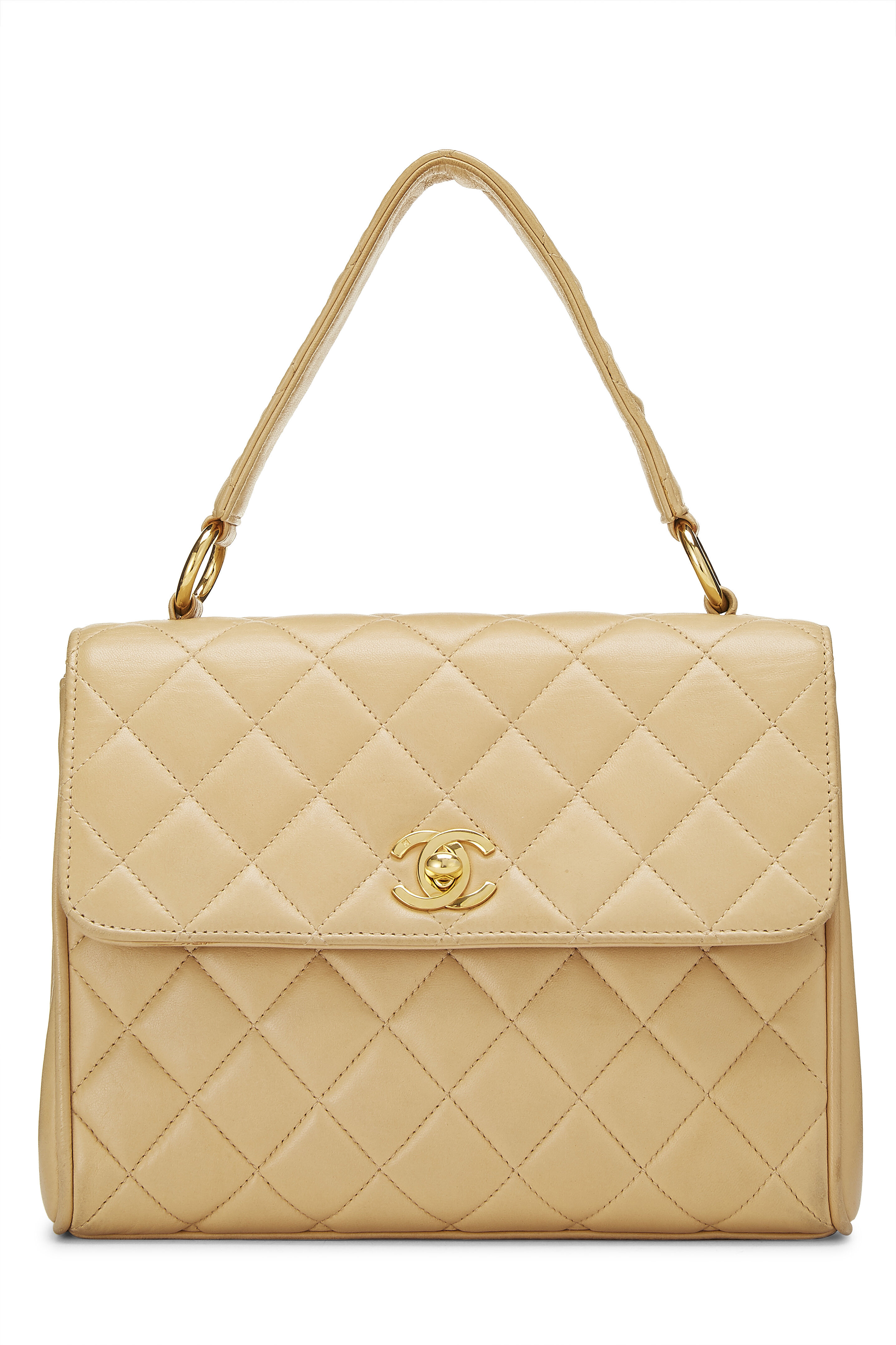 beige quilted bag
