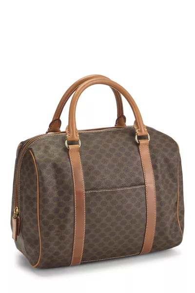 Brown Coated Canvas Macadam Handbag, , large