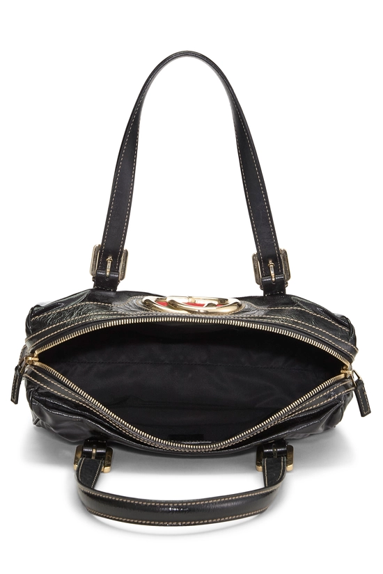 Black Coated Canvas Britt Boston Bag, , large image number 5